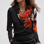 Women's Draped Satin Blouse