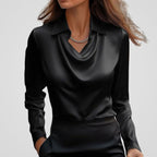 Women's Draped Satin Blouse