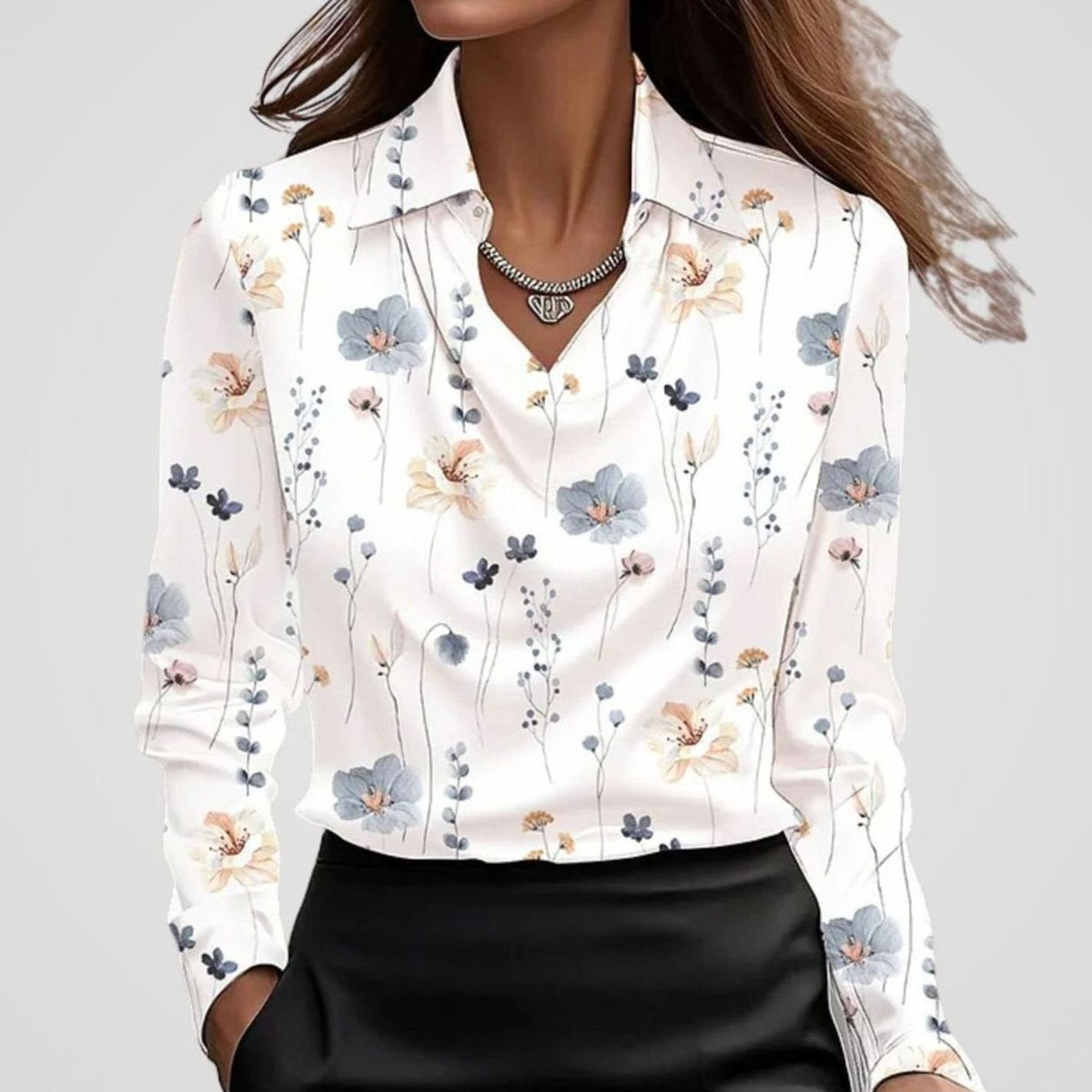 Women's Draped Satin Blouse
