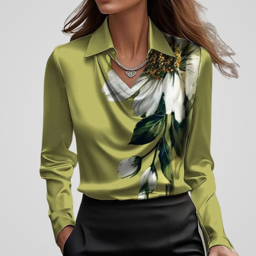 Women's Draped Satin Blouse