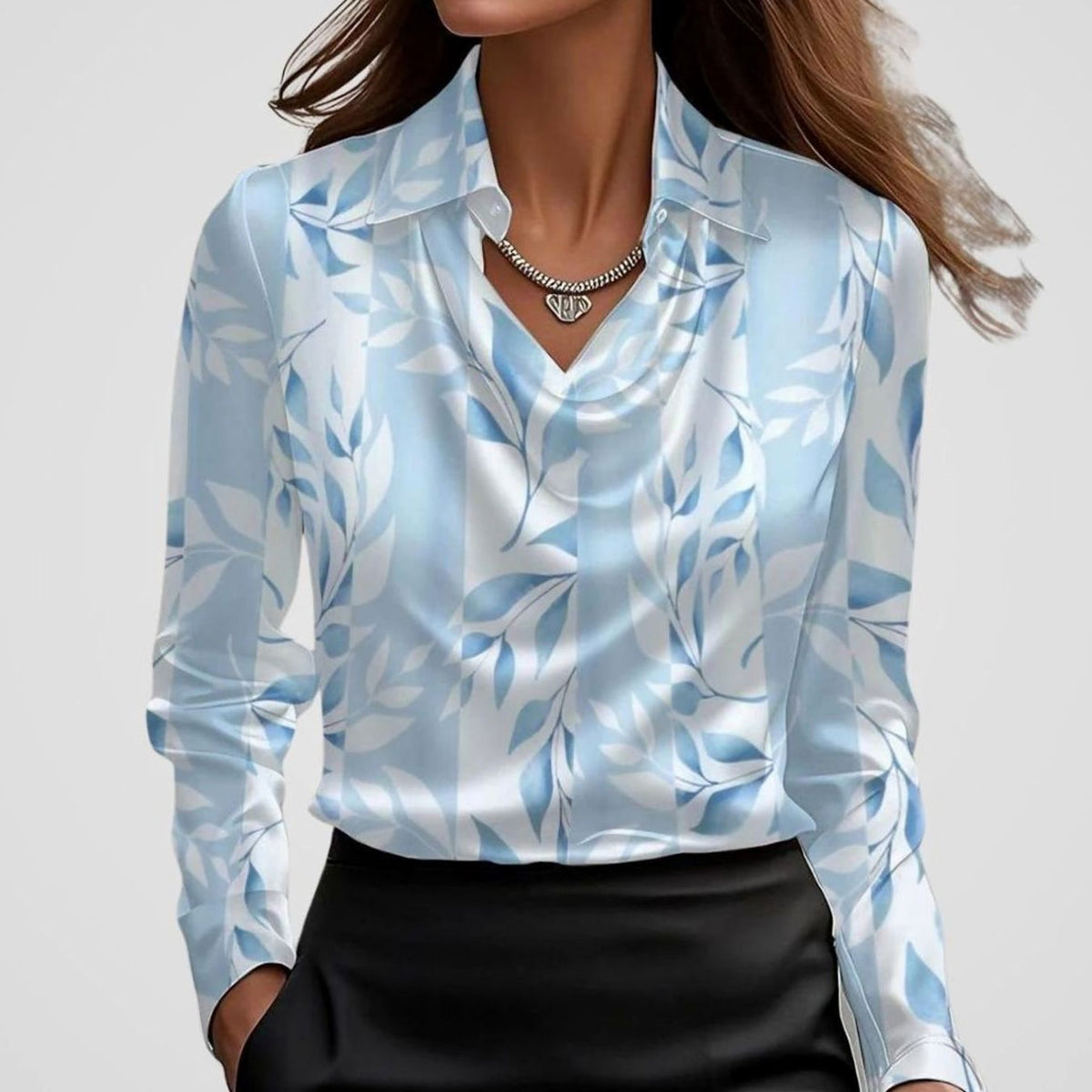 Women's Draped Satin Blouse