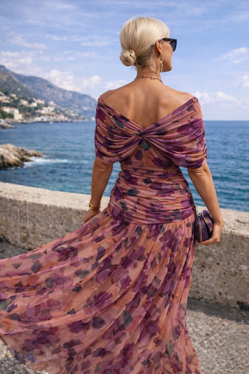 Women's Chiffon V-Neck Maxi Dress