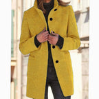 Women's Button-Front Stand-Collar Coat