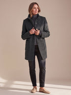 Women's Button-Front Stand-Collar Coat