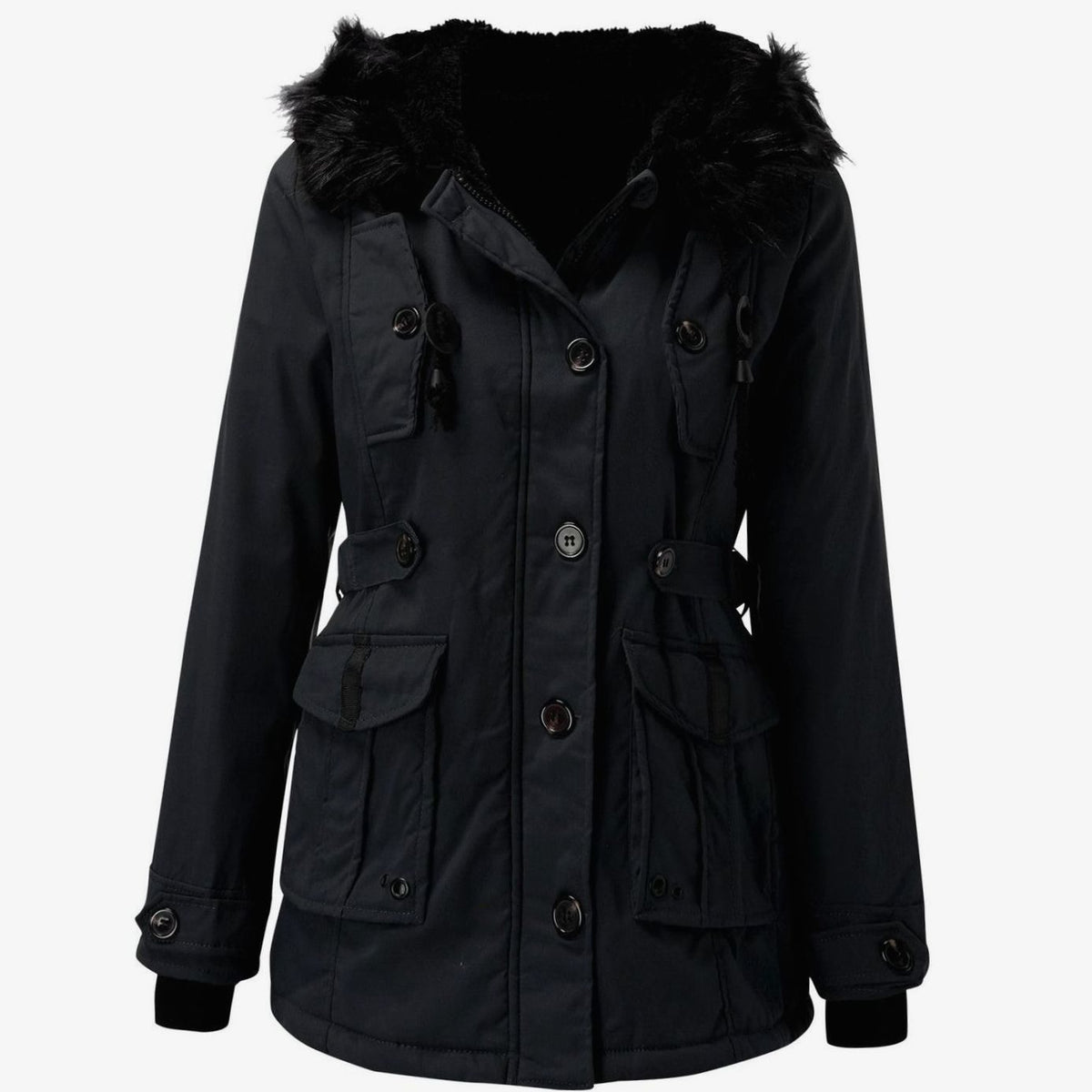 Women's Faux Fur Fitted Parka