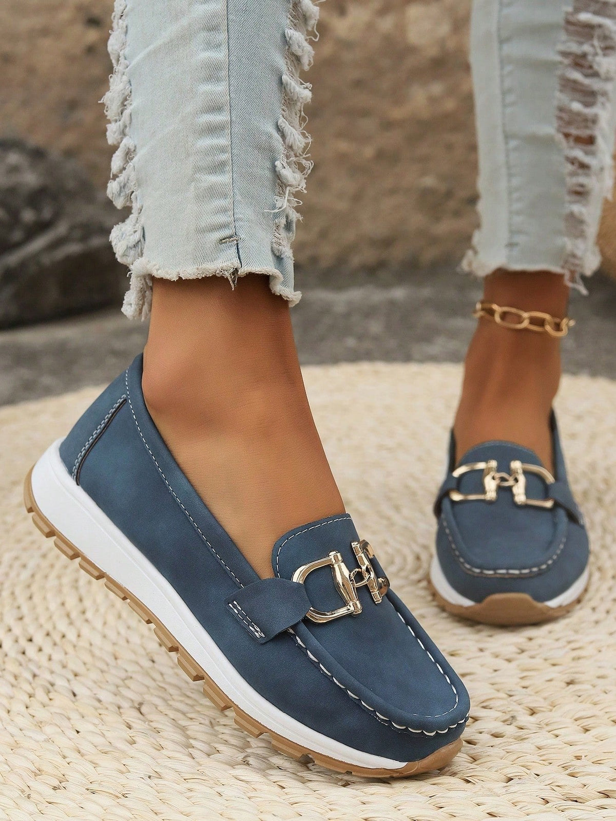 Women's Slip-On Buckle Loafers
