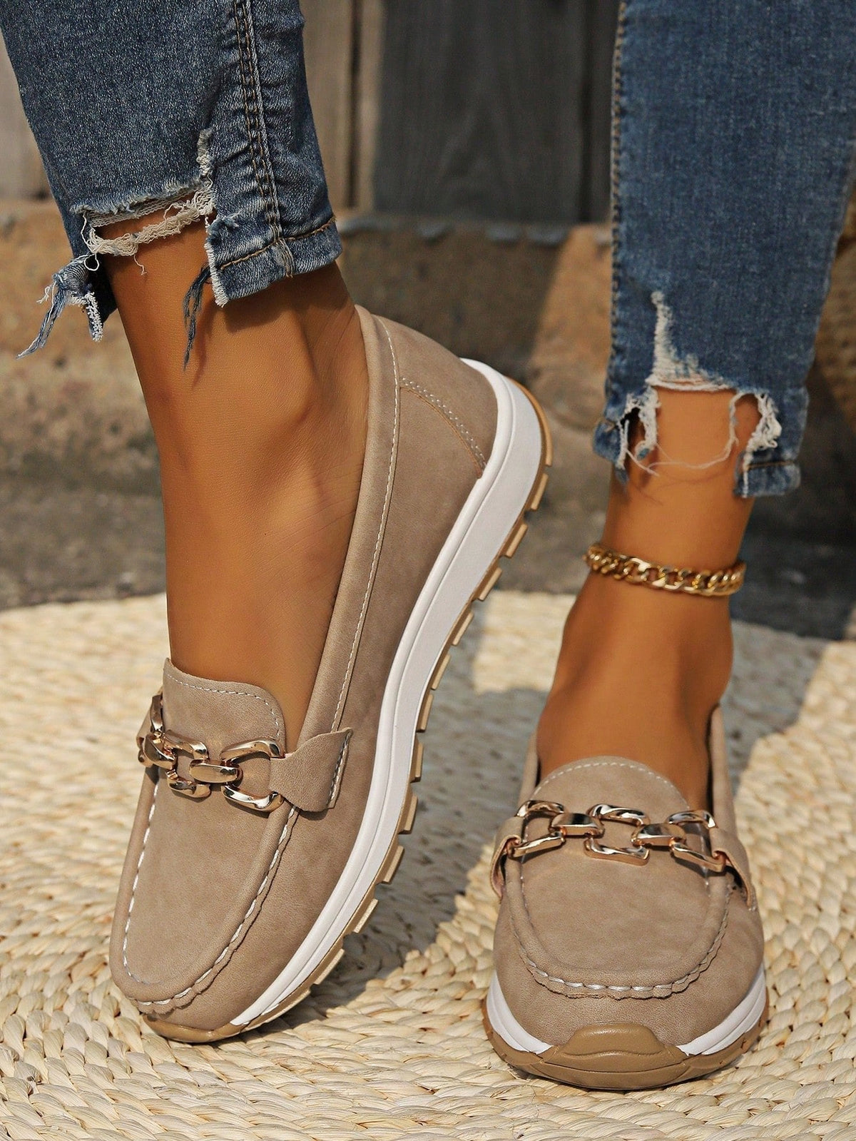 Women's Slip-On Buckle Loafers
