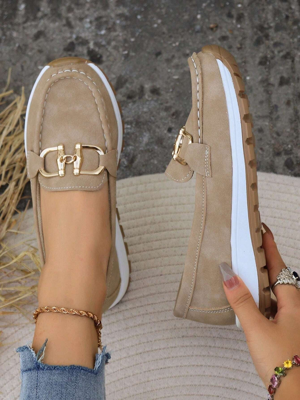 Women's Slip-On Buckle Loafers