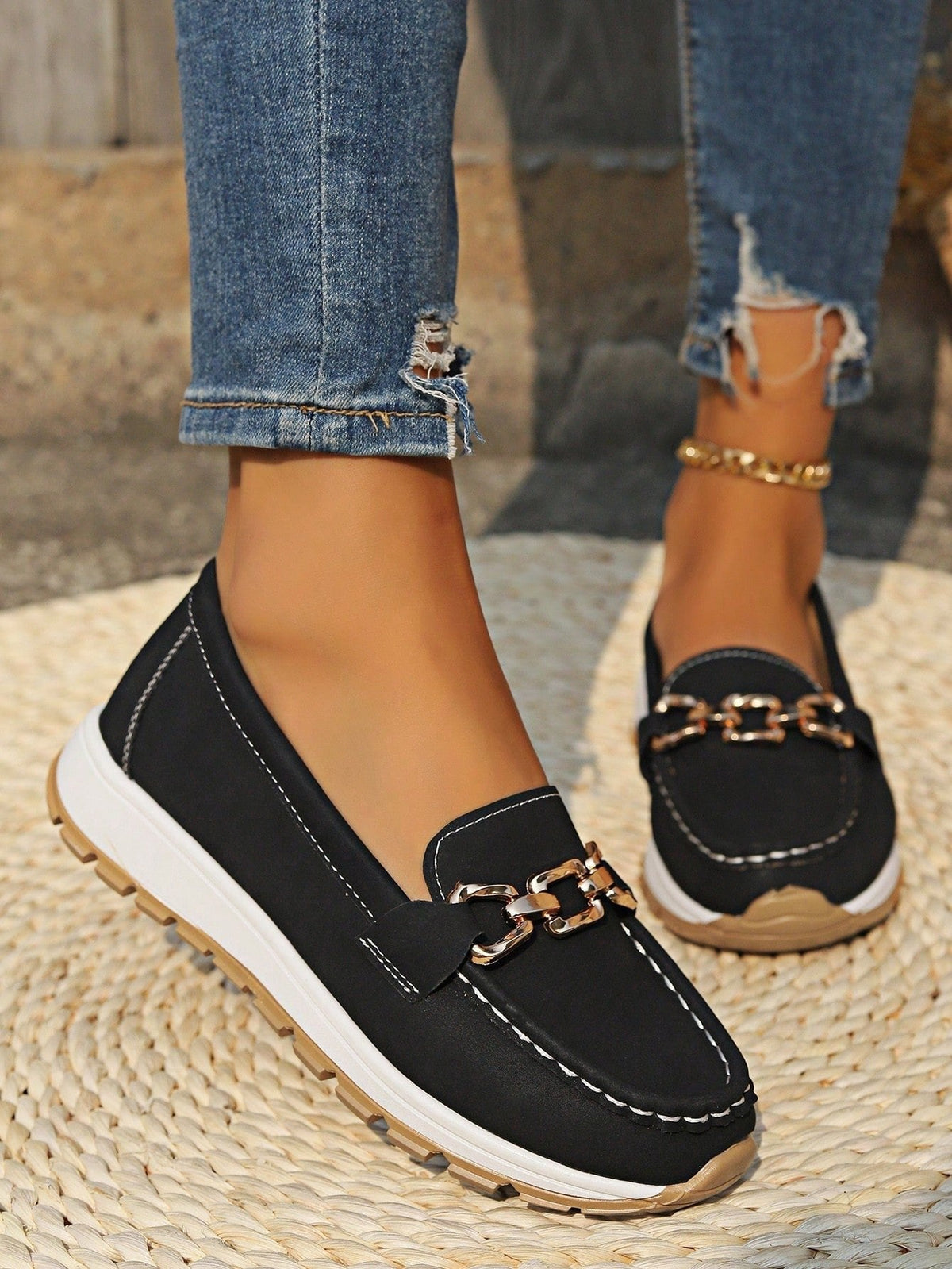 Women's Slip-On Buckle Loafers