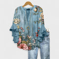 Women's Ruffle Sleeve Floral Blouse