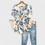 Women's Ruffle Sleeve Floral Blouse