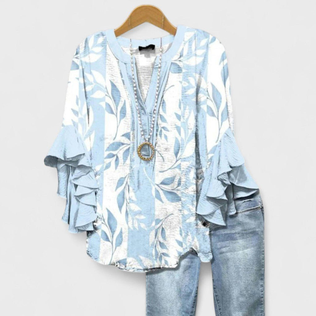 Women's Ruffle Sleeve Floral Blouse