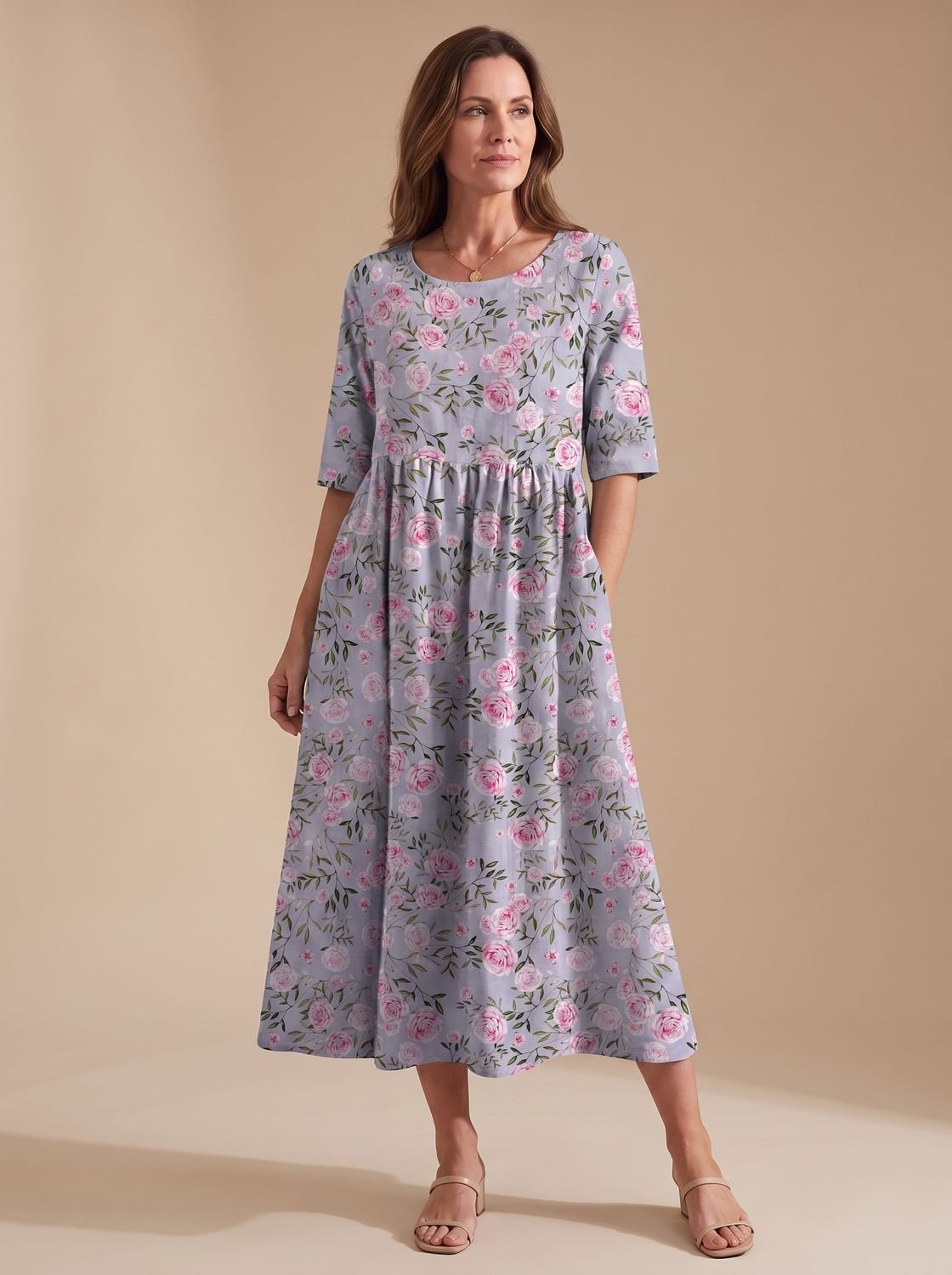 Women's Floral Embroidered Occasion Dress