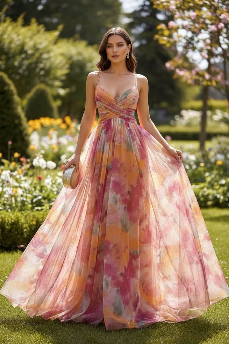Women's Tulle Floral Cocktail Dress