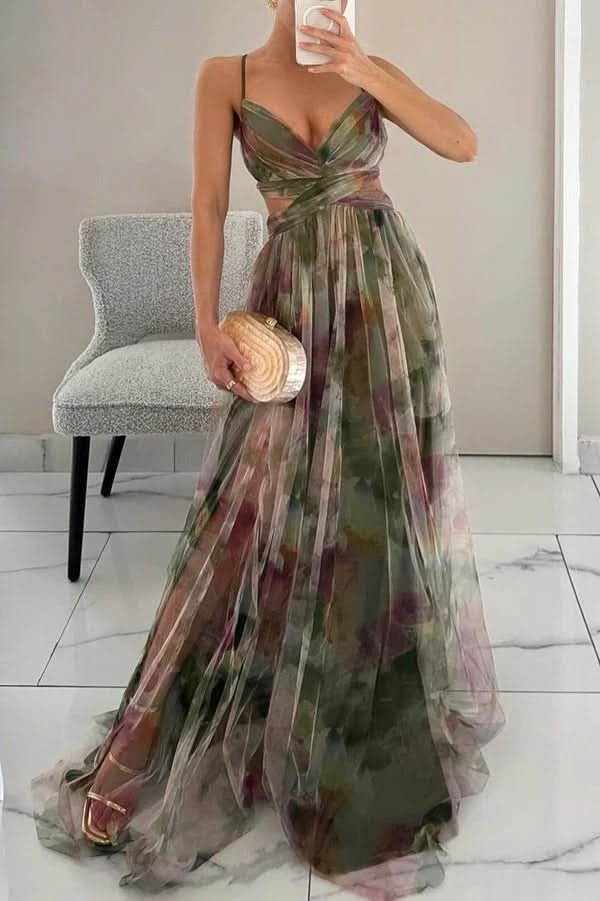 Women's Tulle Floral Cocktail Dress