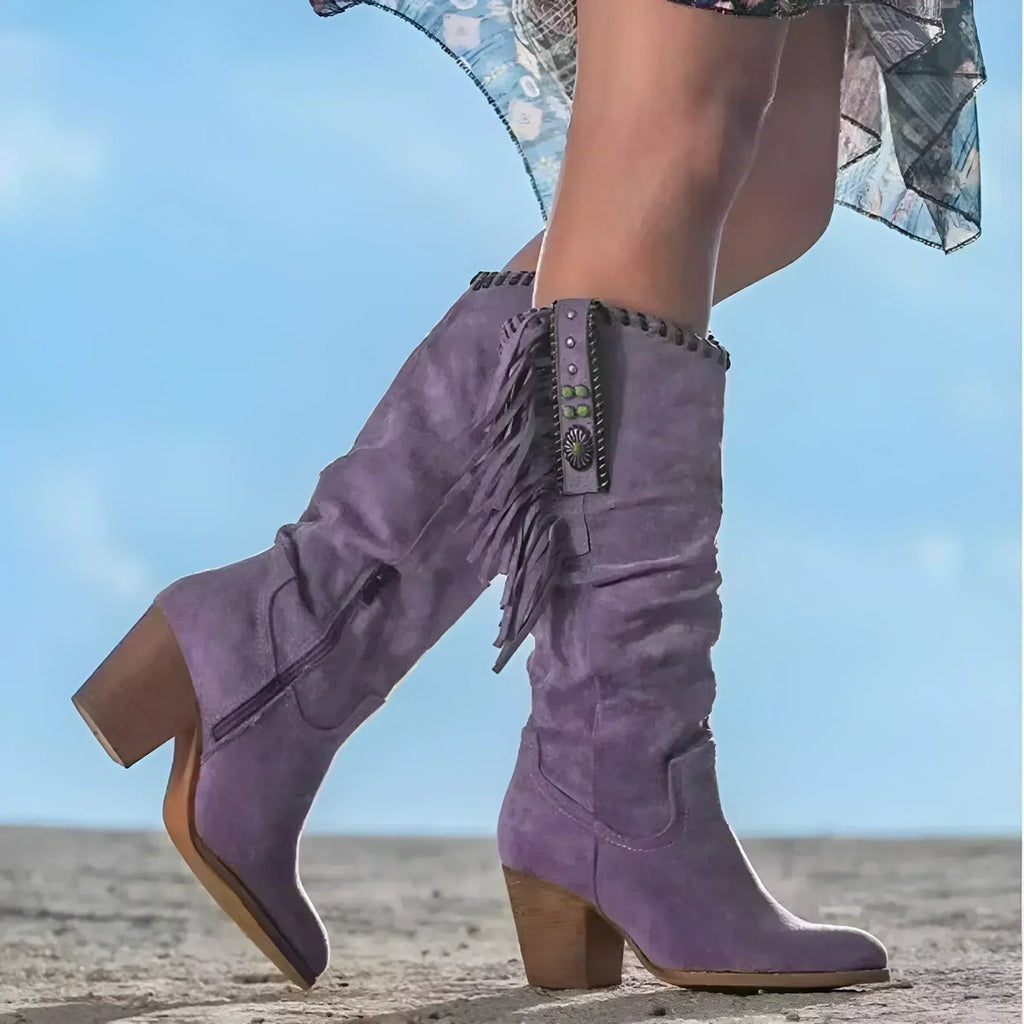 Women's Western Fringe Suede Boots