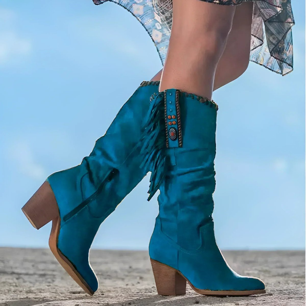 Women's Western Fringe Suede Boots