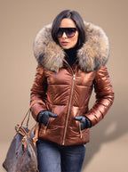 Women's Fur-Hood Quilted Coat