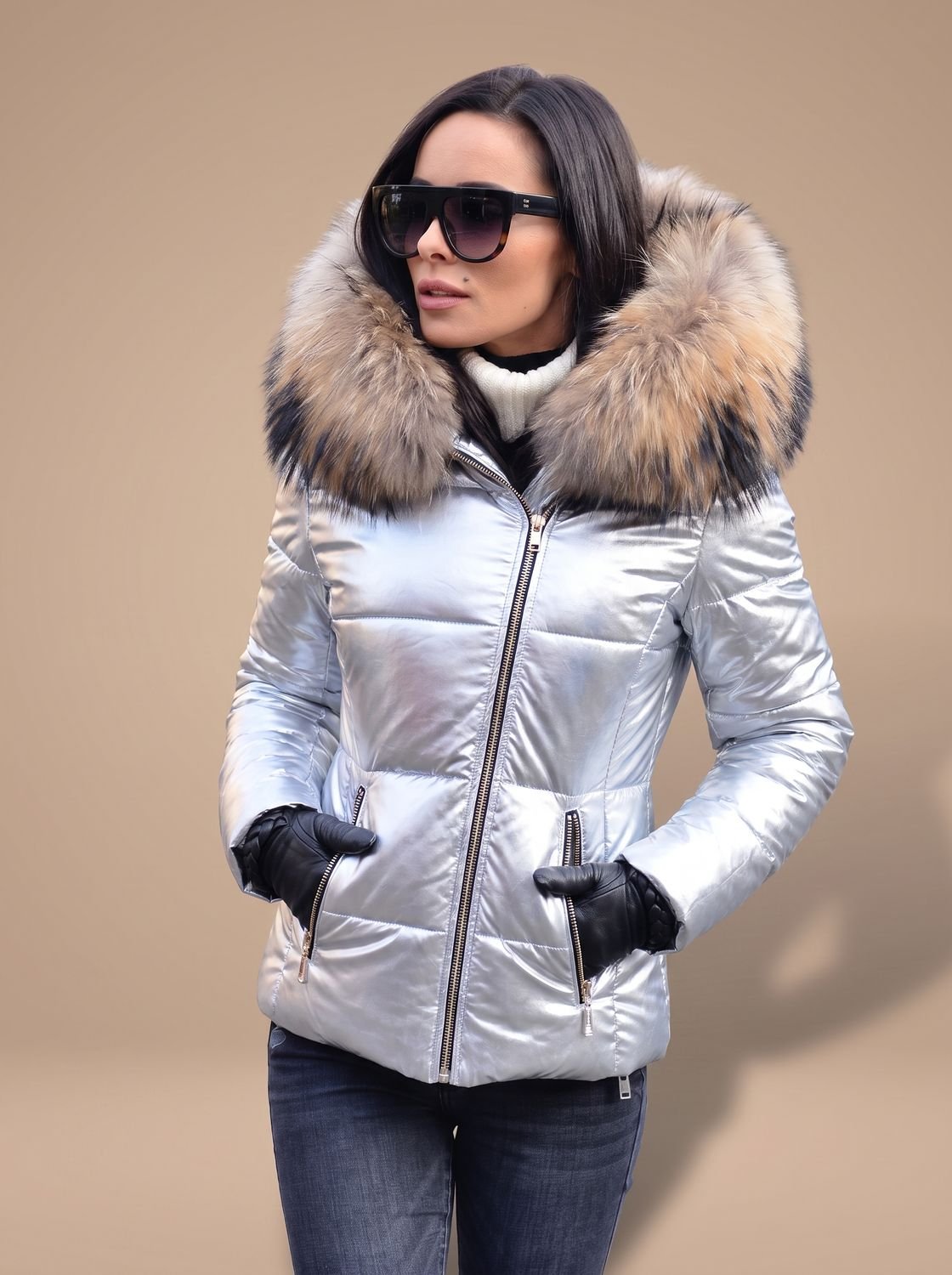 Women's Fur-Hood Quilted Coat