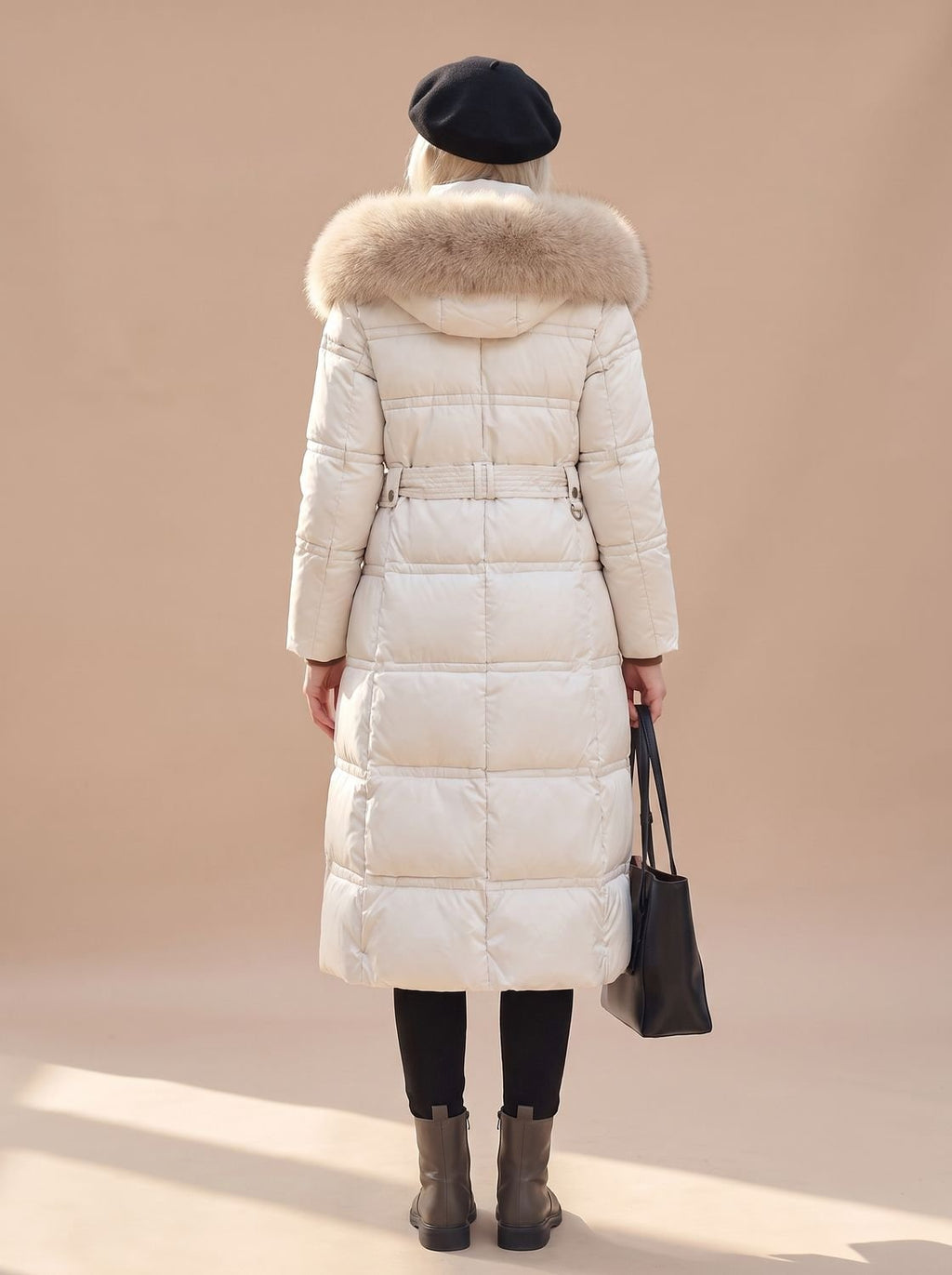 Women's Quilted Fur-Hood Puffer Coat