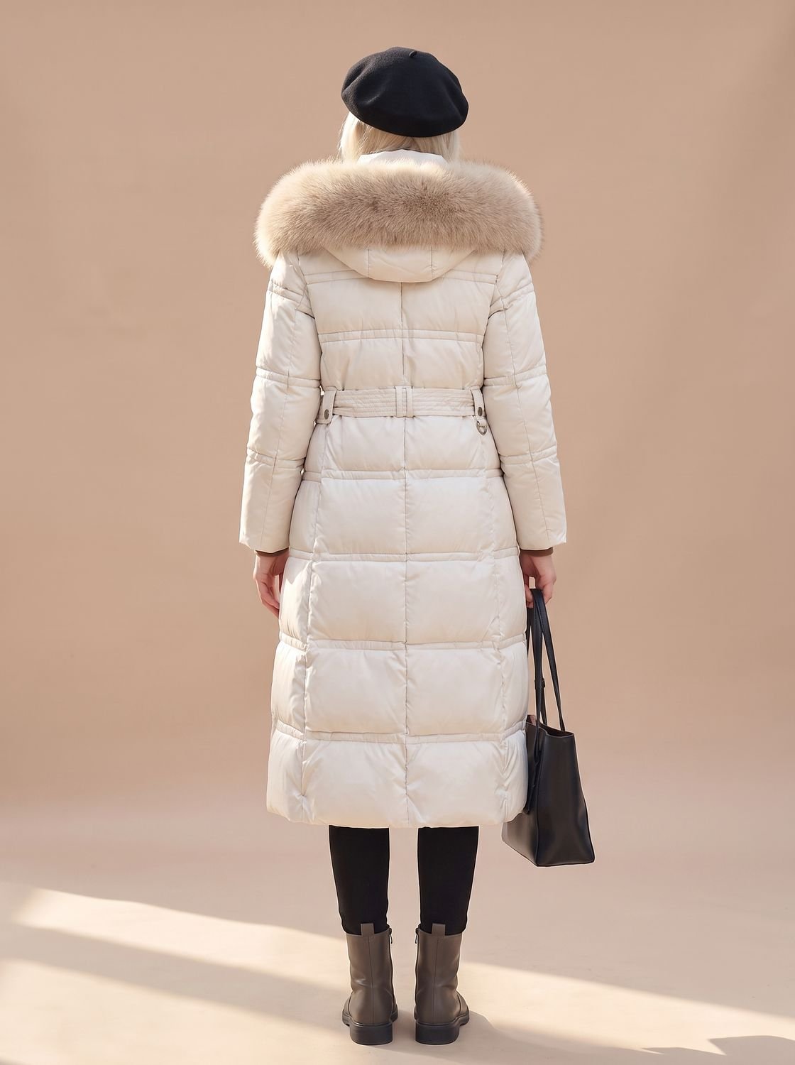 Women's Quilted Fur-Hood Puffer Coat