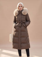 Women's Quilted Fur-Hood Puffer Coat