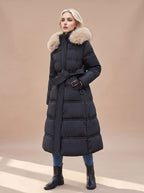 Women's Quilted Fur-Hood Puffer Coat