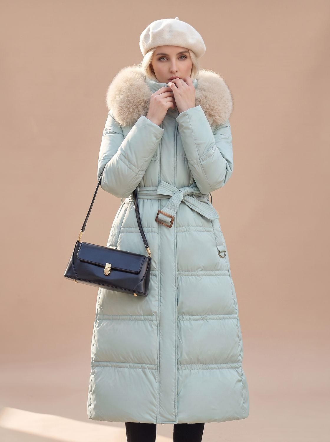 Women's Quilted Fur-Hood Puffer Coat