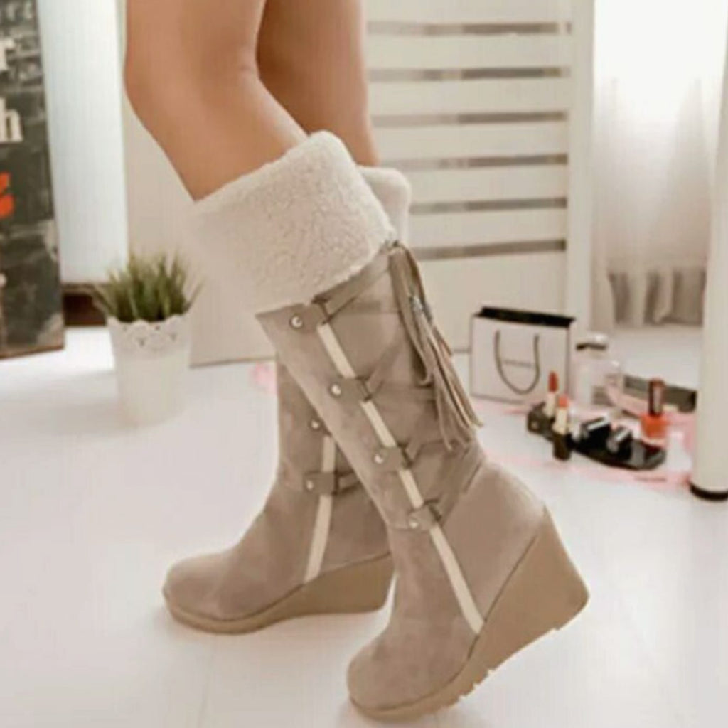 Women's Knee-High Fur-Trim Boots