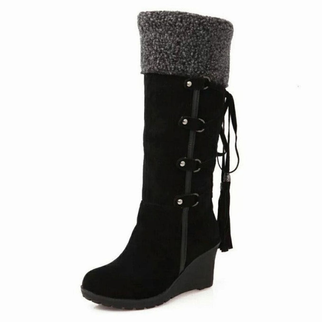 Women's Knee-High Fur-Trim Boots