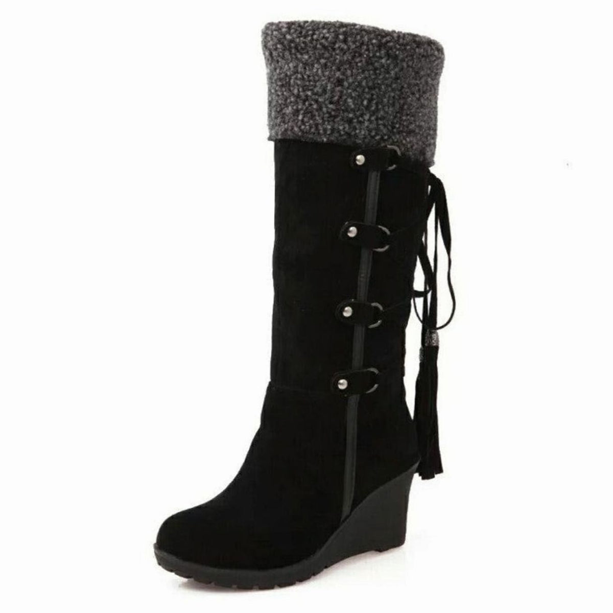 Women's Knee-High Fur-Trim Boots