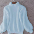 Women's Fuzzy Angora Roll Neck Jumper