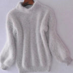 Women's Fuzzy Angora Roll Neck Jumper