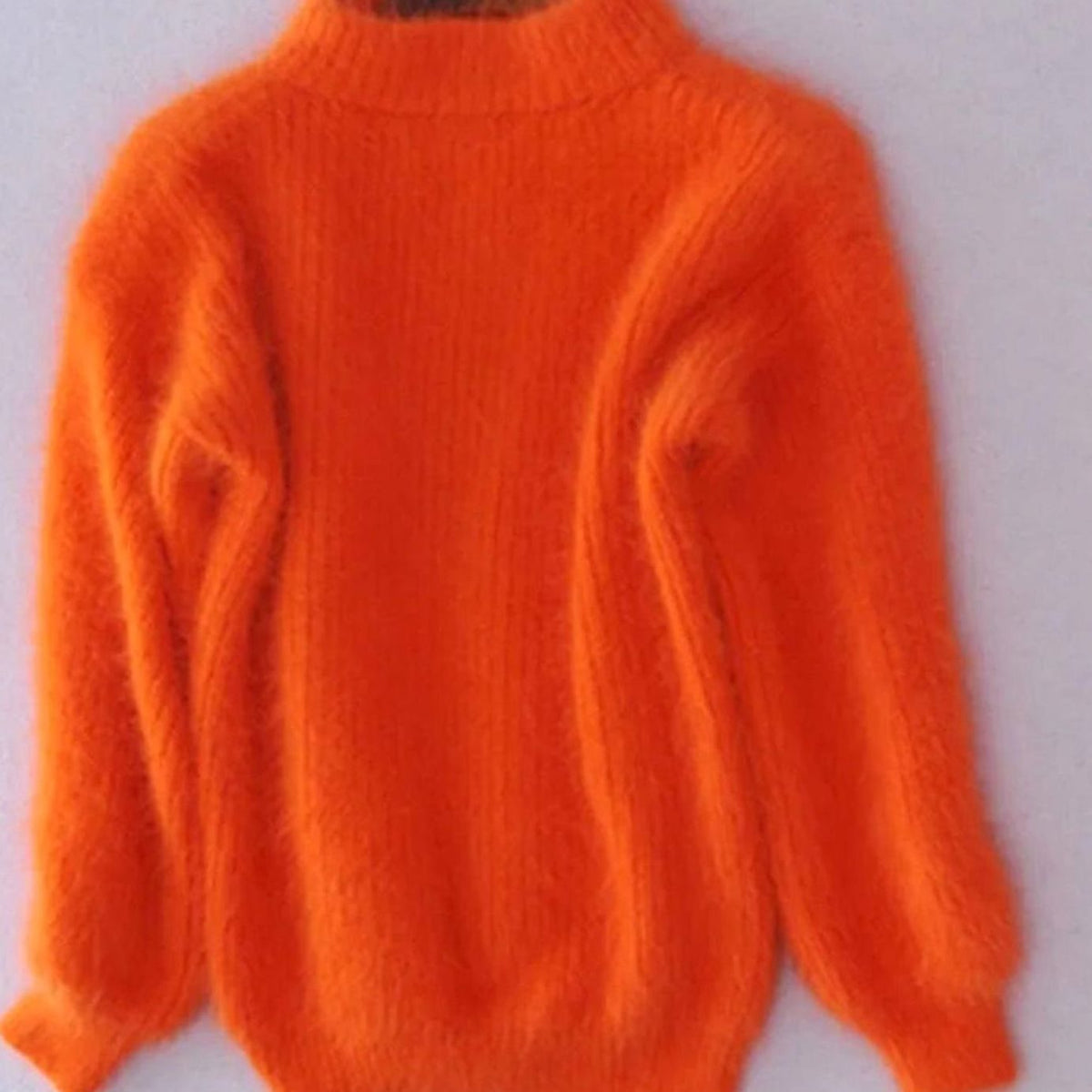 Women's Fuzzy Angora Roll Neck Jumper