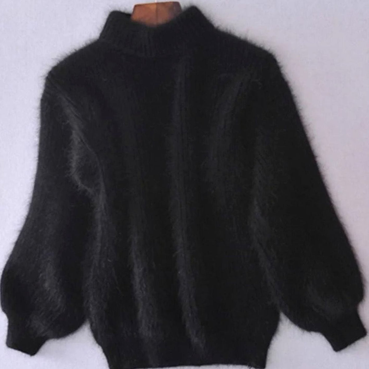 Women's Fuzzy Angora Roll Neck Jumper