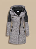 Women's Quilted Wool-Blend Hooded Coat