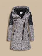 Women's Quilted Wool-Blend Hooded Coat