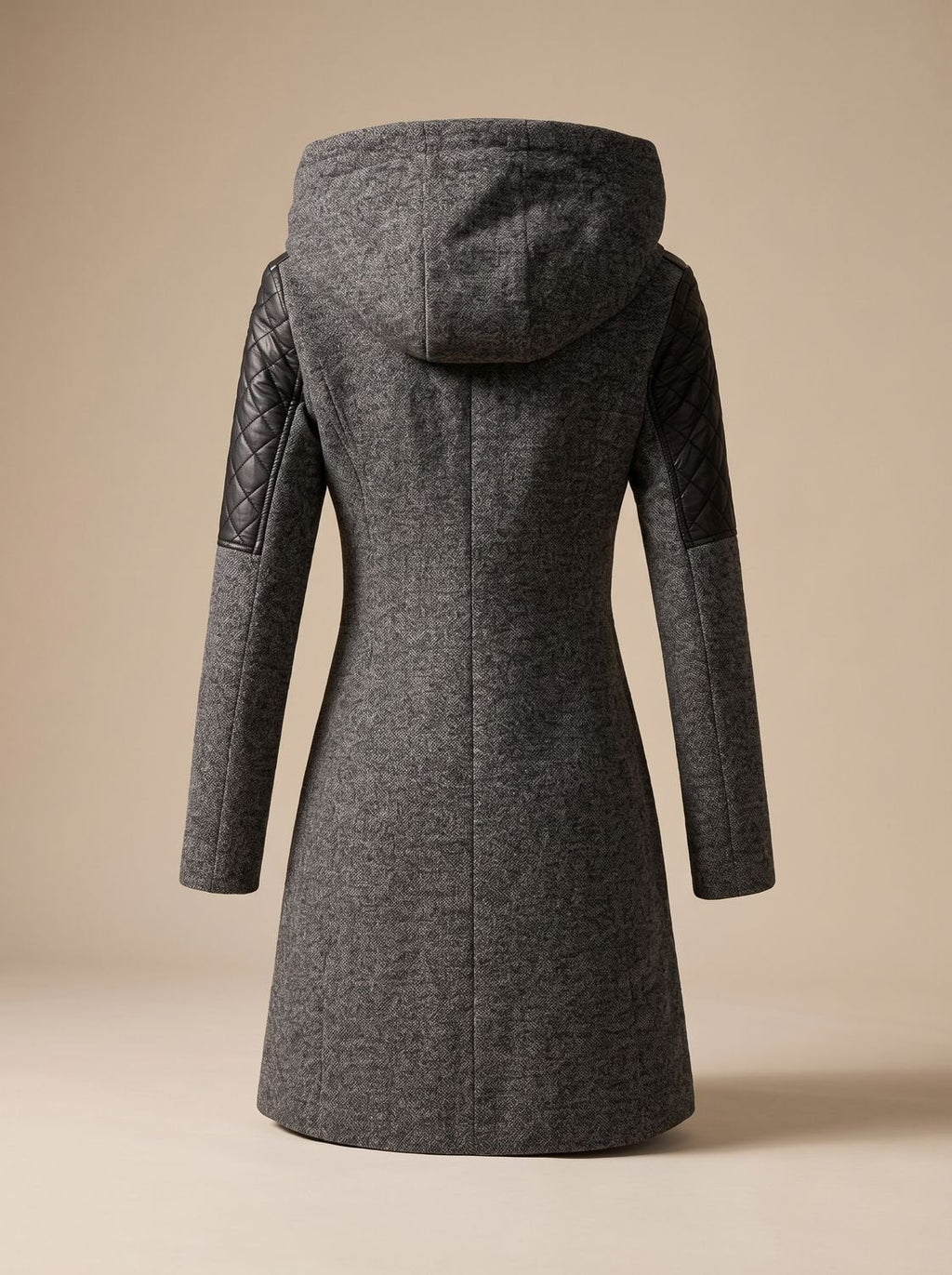 Women's Quilted Wool-Blend Hooded Coat
