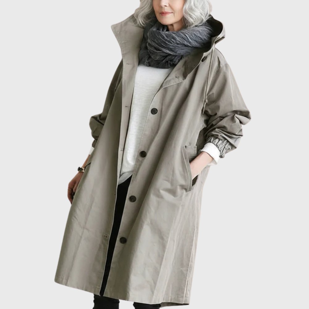 Women's Waterproof Hooded Trench Coat