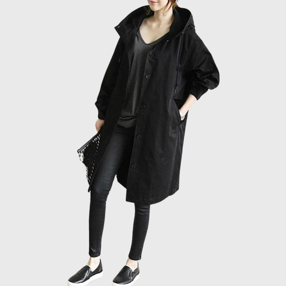 Women's Waterproof Hooded Trench Coat