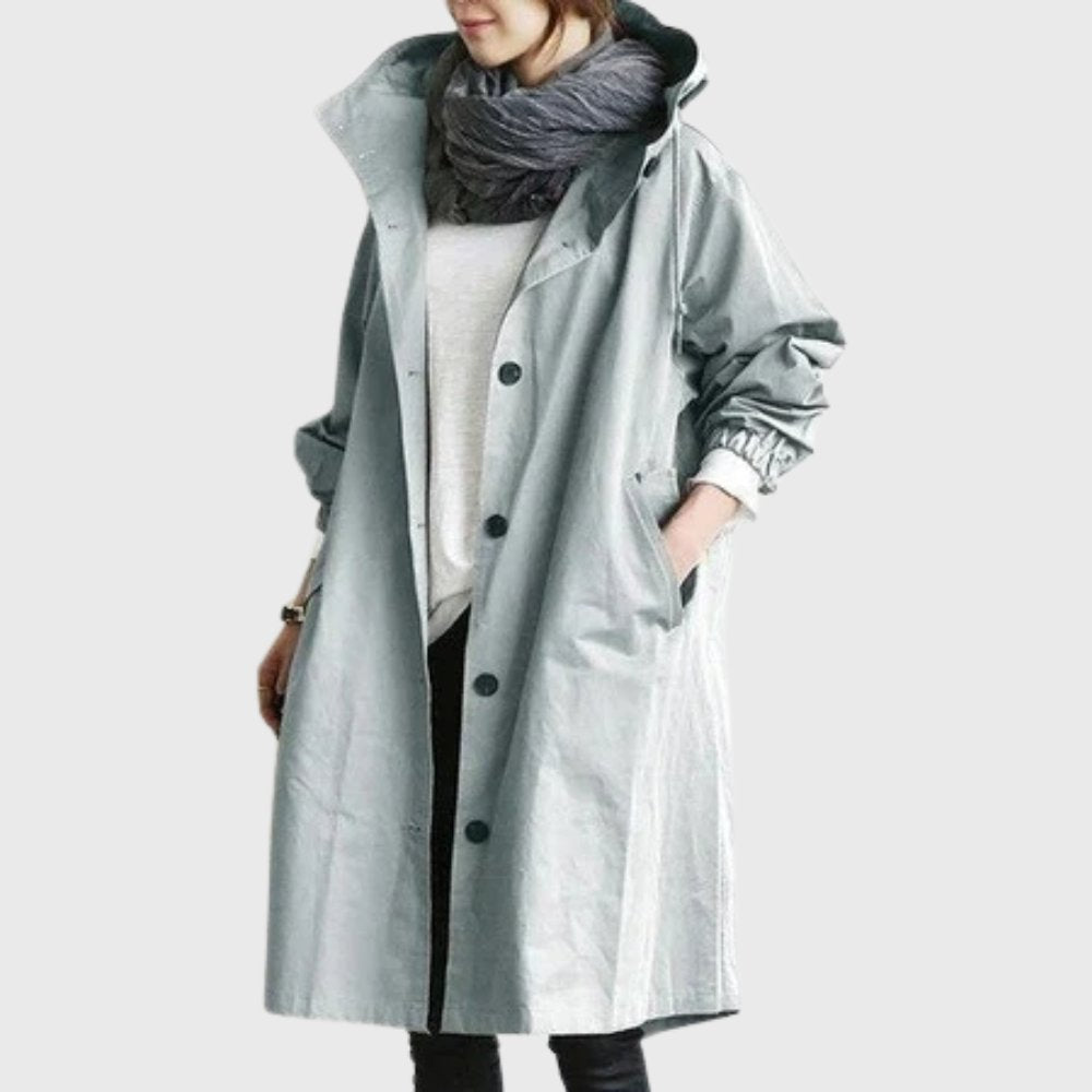 Women's Waterproof Hooded Trench Coat