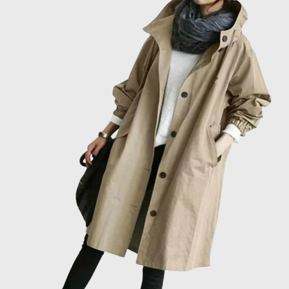 Women's Waterproof Hooded Trench Coat