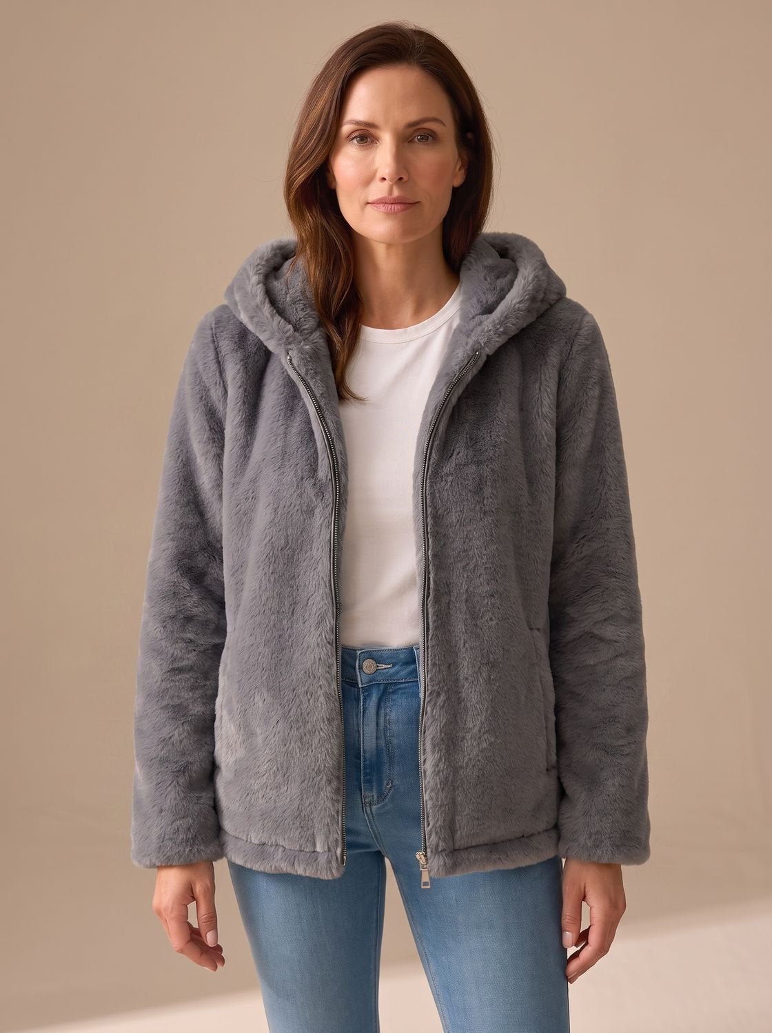 Women's Teddy Fleece Zip-Up Coat