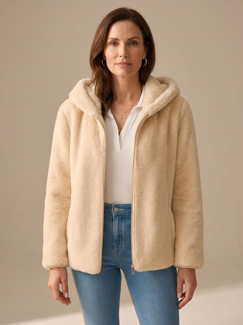 Women's Teddy Fleece Zip-Up Coat