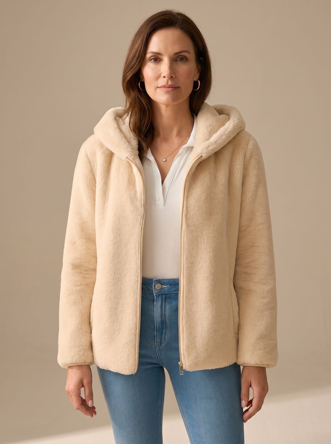 Women's Teddy Fleece Zip-Up Coat