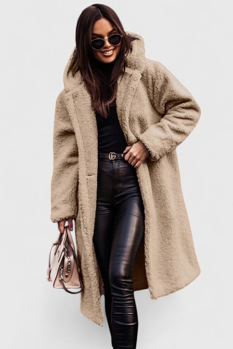 Women's Longline Teddy Fleece Coat