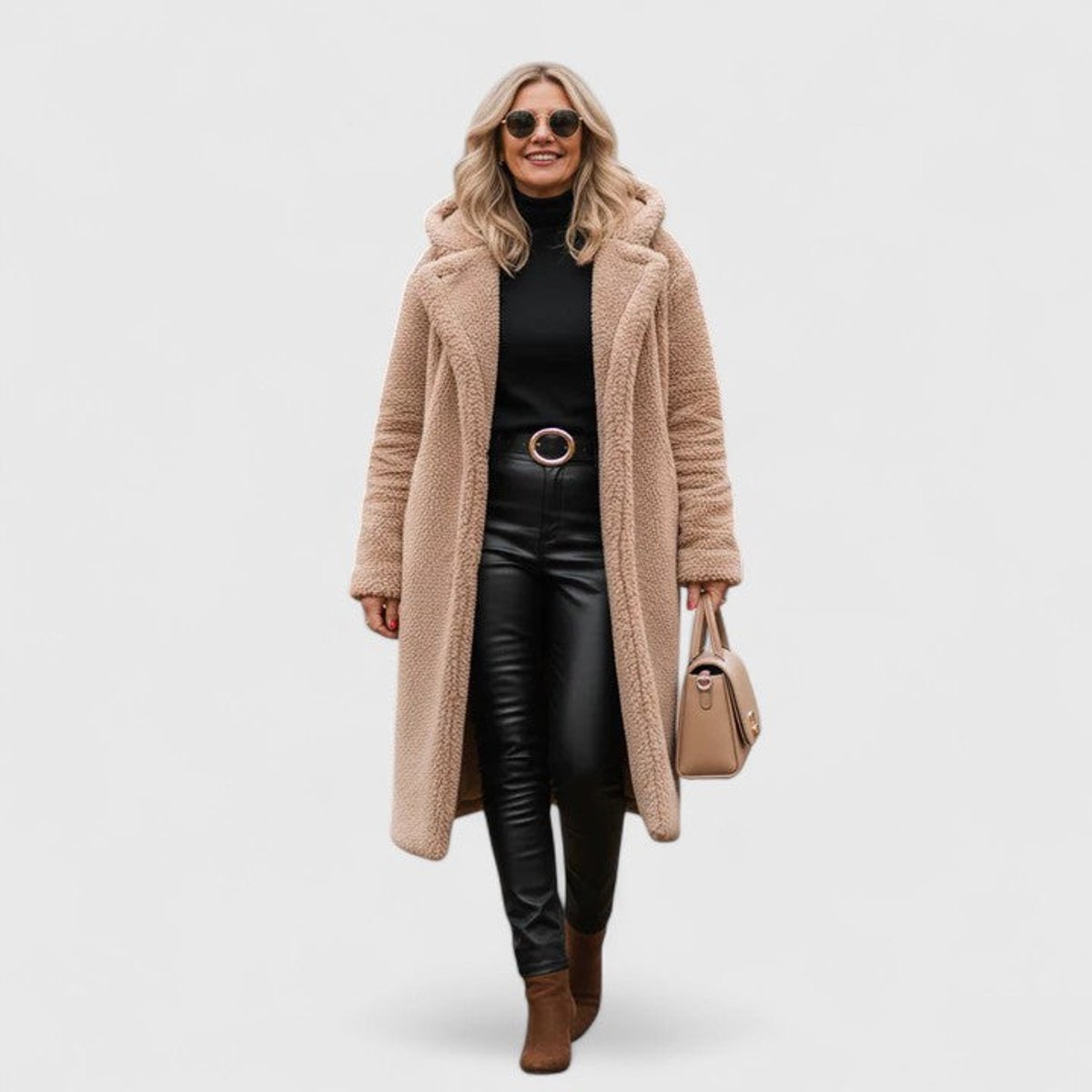 Women's Longline Teddy Fleece Coat