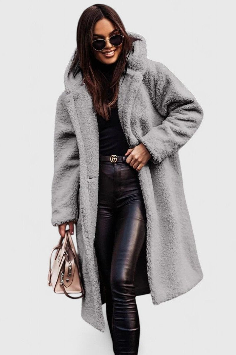 Women's Longline Teddy Fleece Coat