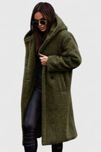 Women's Longline Teddy Fleece Coat