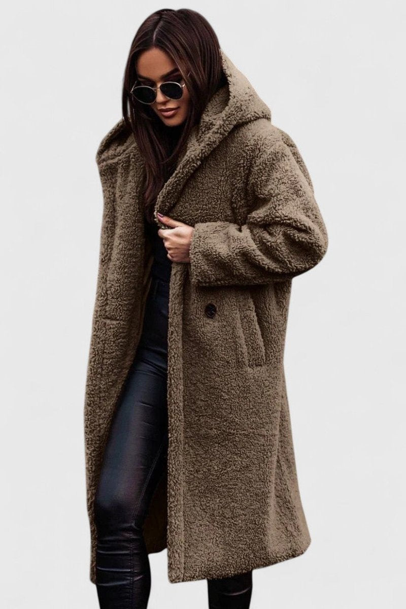 Women's Longline Teddy Fleece Coat